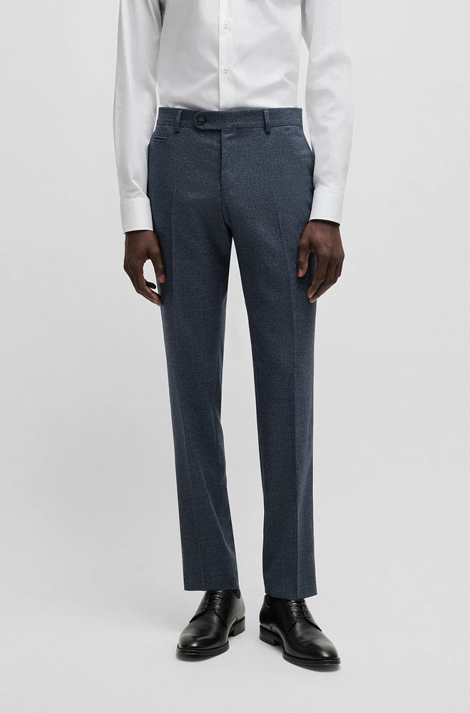 Slim-fit trousers micro-patterned stretch wool