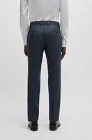 Slim-fit trousers micro-patterned stretch wool