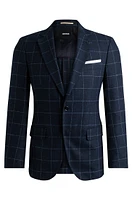 Slim-fit jacket checked wool