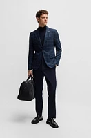 Slim-fit jacket checked wool