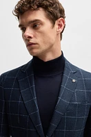 Slim-fit jacket checked wool