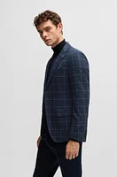 Slim-fit jacket checked wool