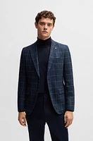 Slim-fit jacket checked wool