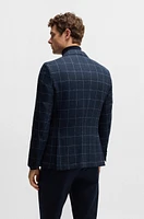 Slim-fit jacket checked wool