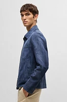 Regular-fit jacket soft suede with zip front