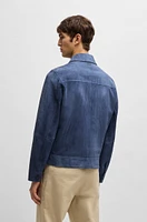 Regular-fit jacket soft suede with zip front