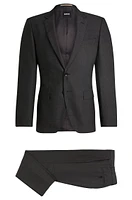 Slim-fit suit micro-patterned wool