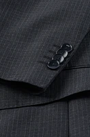 Slim-fit suit micro-patterned wool