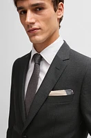 Slim-fit suit micro-patterned wool