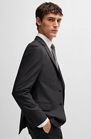 Slim-fit suit micro-patterned wool