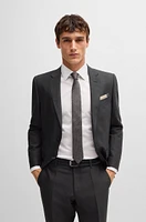 Slim-fit suit micro-patterned wool