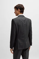 Slim-fit suit micro-patterned wool