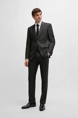 Slim-fit suit micro-patterned stretch wool