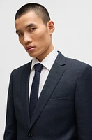 Slim-fit suit micro-patterned stretch wool