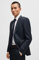 Slim-fit suit micro-patterned stretch wool