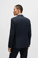 Slim-fit suit micro-patterned stretch wool