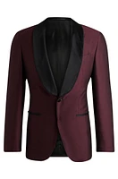 Slim-fit tuxedo jacket silk and wool