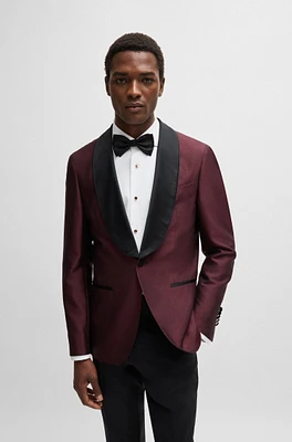 Slim-fit tuxedo jacket silk and wool