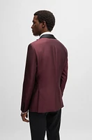 Slim-fit tuxedo jacket silk and wool