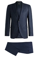 Regular-fit suit checked stretch wool