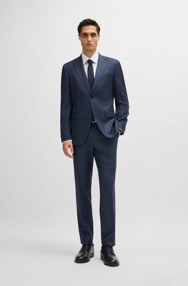 Regular-fit suit checked stretch wool