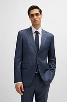 Regular-fit suit checked stretch wool