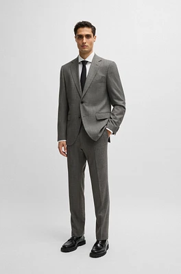 Regular-fit suit micro-patterned stretch fabric