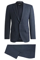 Regular-fit suit micro-patterned stretch fabric