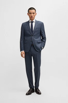 Regular-fit suit micro-patterned stretch fabric