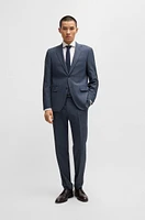 Regular-fit suit micro-patterned stretch fabric