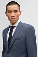 Regular-fit suit micro-patterned stretch fabric