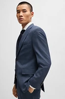 Regular-fit suit micro-patterned stretch fabric