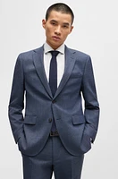 Regular-fit suit micro-patterned stretch fabric