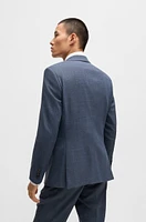 Regular-fit suit micro-patterned stretch fabric