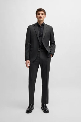 Slim-fit suit micro-patterned performance-stretch wool