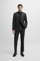 Slim-fit suit micro-patterned performance-stretch wool