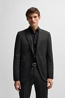 Slim-fit suit micro-patterned performance-stretch wool