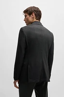 Slim-fit suit micro-patterned performance-stretch wool