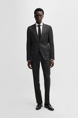 Slim-fit suit micro-patterned wool