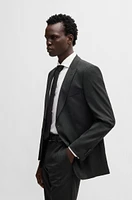 Slim-fit suit micro-patterned wool