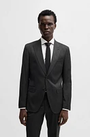 Slim-fit suit micro-patterned wool