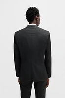 Slim-fit suit micro-patterned wool