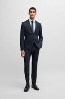 Slim-fit suit micro-patterned stretch wool