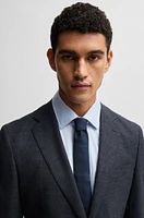 Slim-fit suit micro-patterned stretch wool