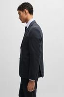 Slim-fit suit micro-patterned stretch wool