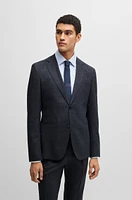 Slim-fit suit micro-patterned stretch wool