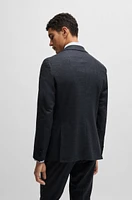 Slim-fit suit micro-patterned stretch wool