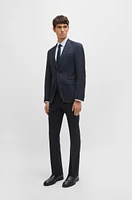 Slim-fit suit micro-patterned stretch wool