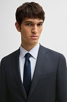 Slim-fit suit micro-patterned stretch wool