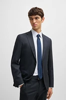 Slim-fit suit micro-patterned stretch wool